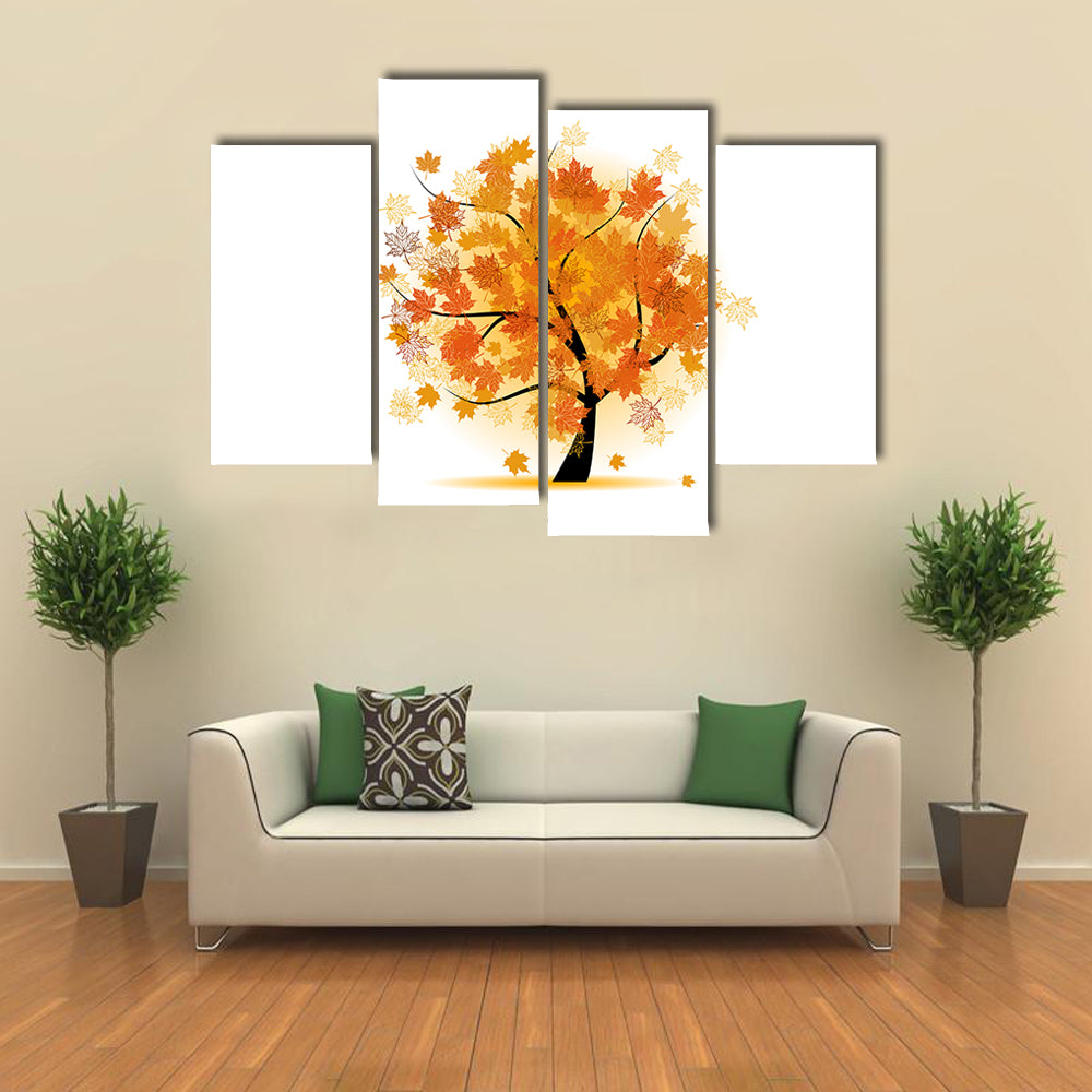 Maple Tree In Autumn Canvas Wall Art