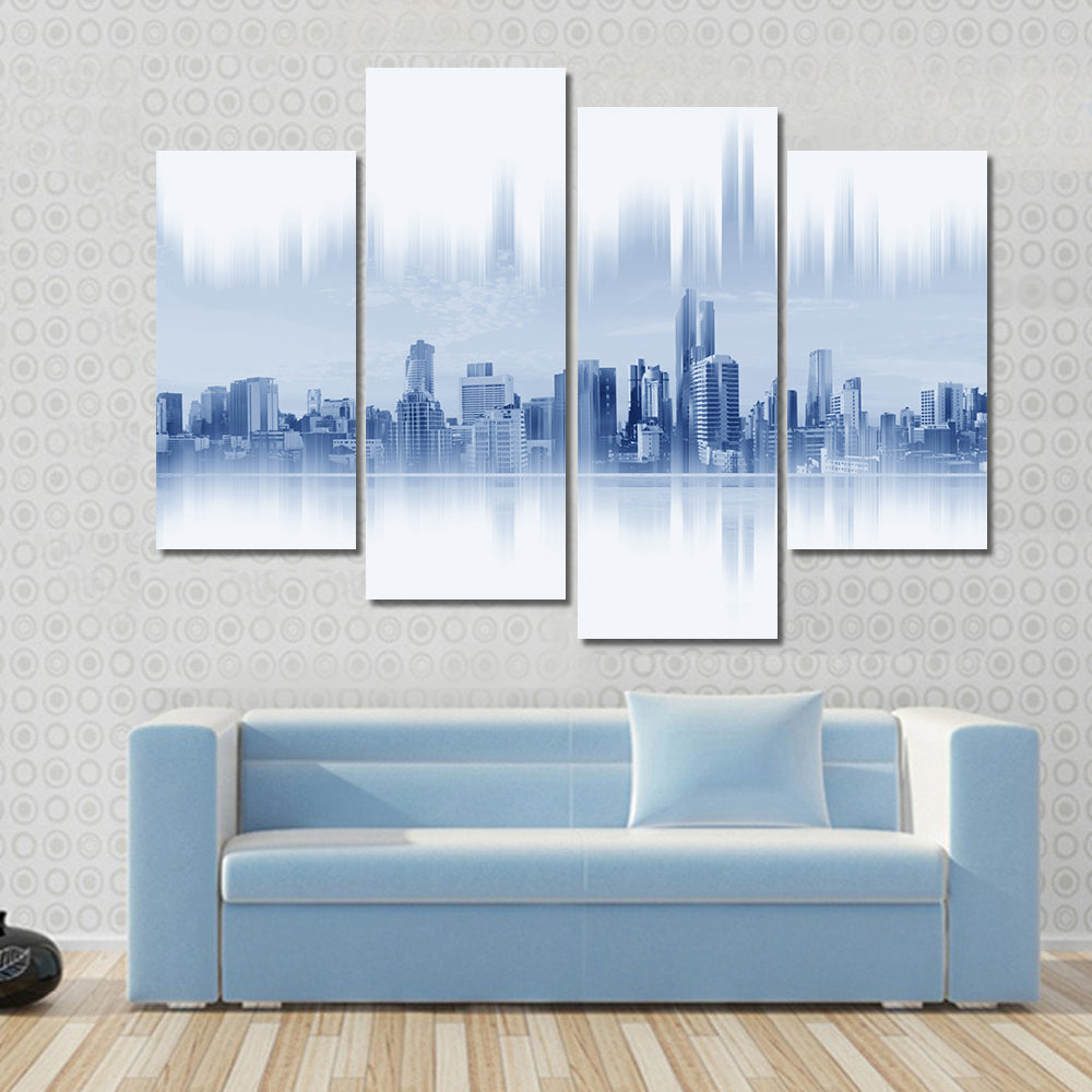 City Network Connection Canvas Wall Art