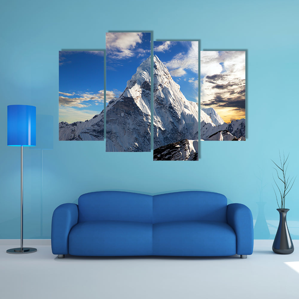 Evening View Of Ama Dablam In Nepal Canvas Wall Art