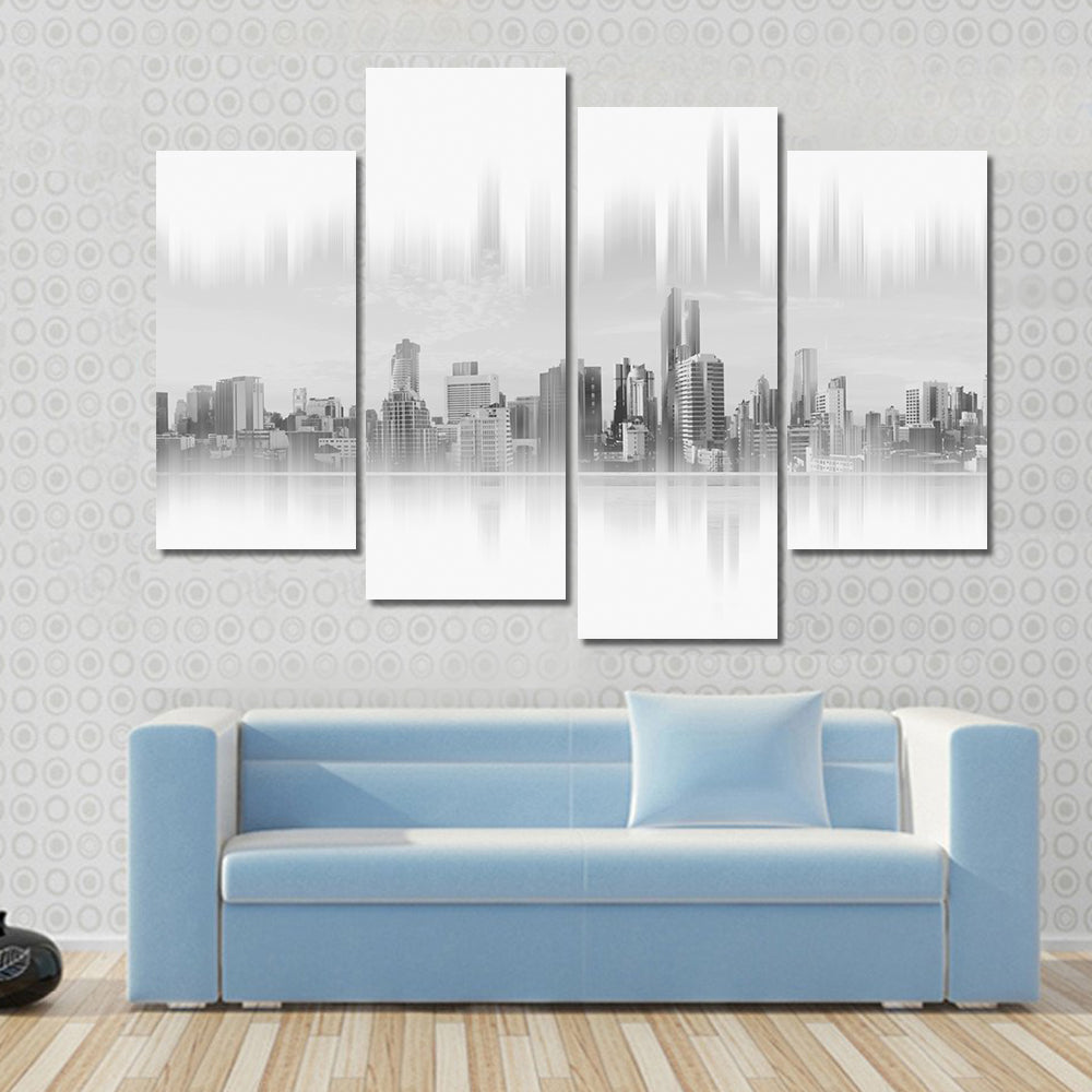 City Network Connection Canvas Wall Art