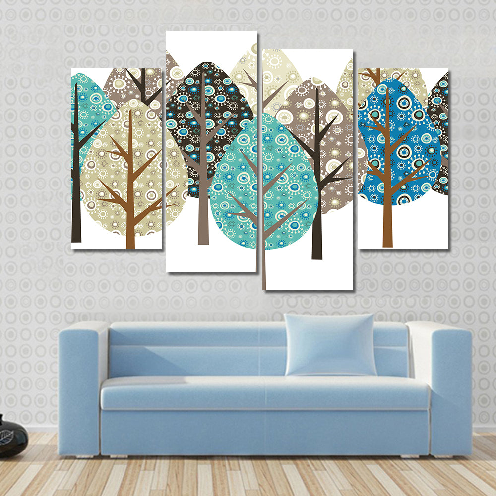 Autumn Patterned Trees Canvas Wall Art