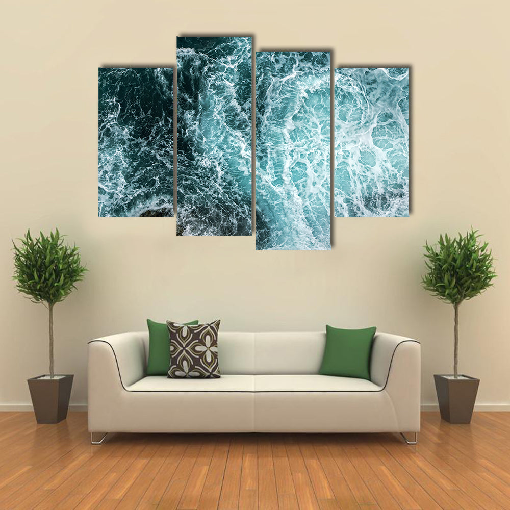 Waves In Blue Ocean Canvas Wall Art