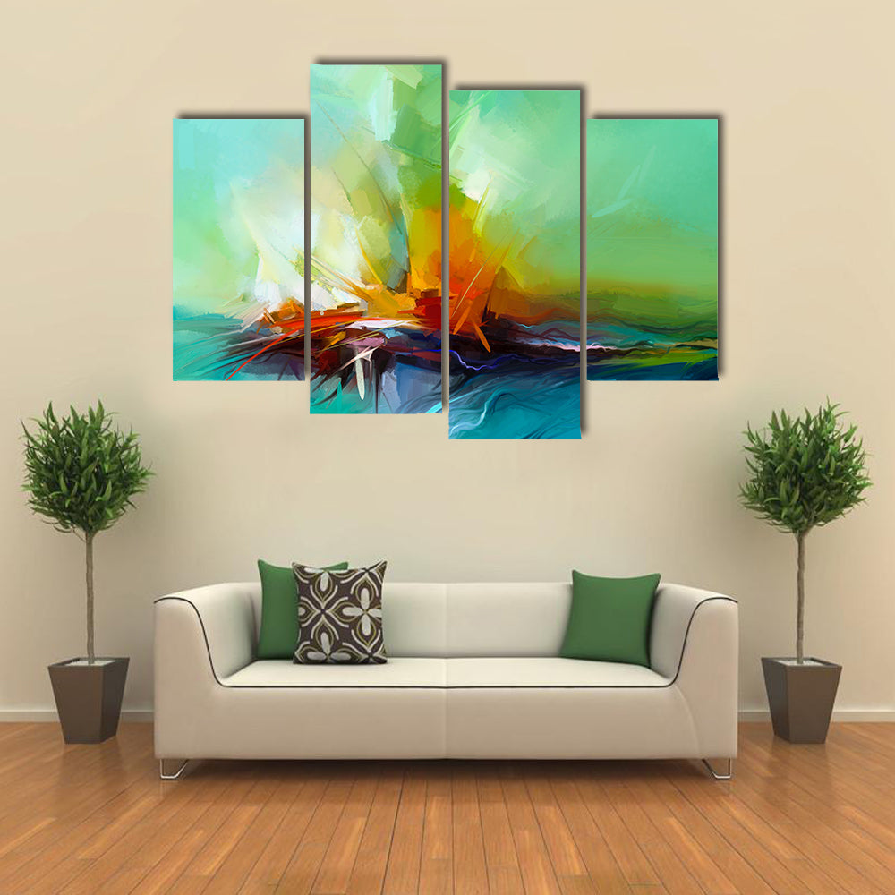 Stormy River Abstract Canvas Wall Art