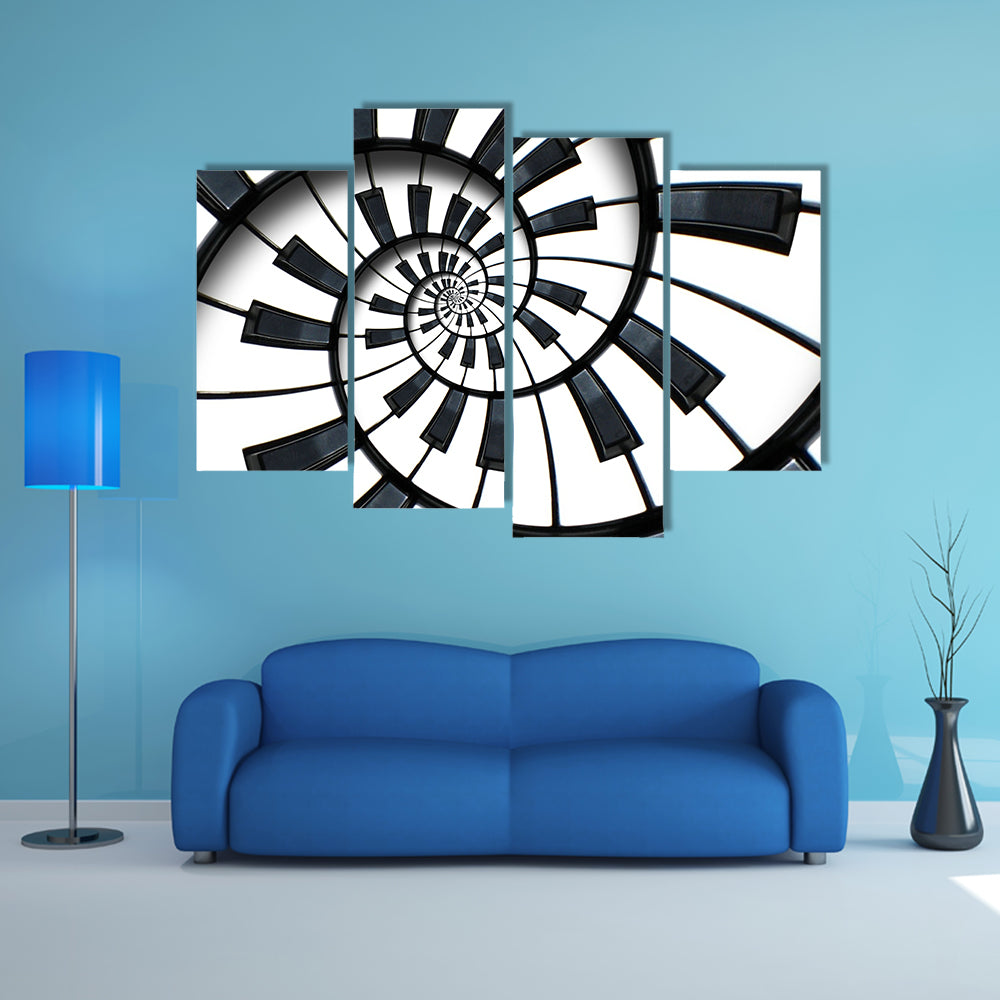 Spiral Piano Keyboard Canvas Wall Art