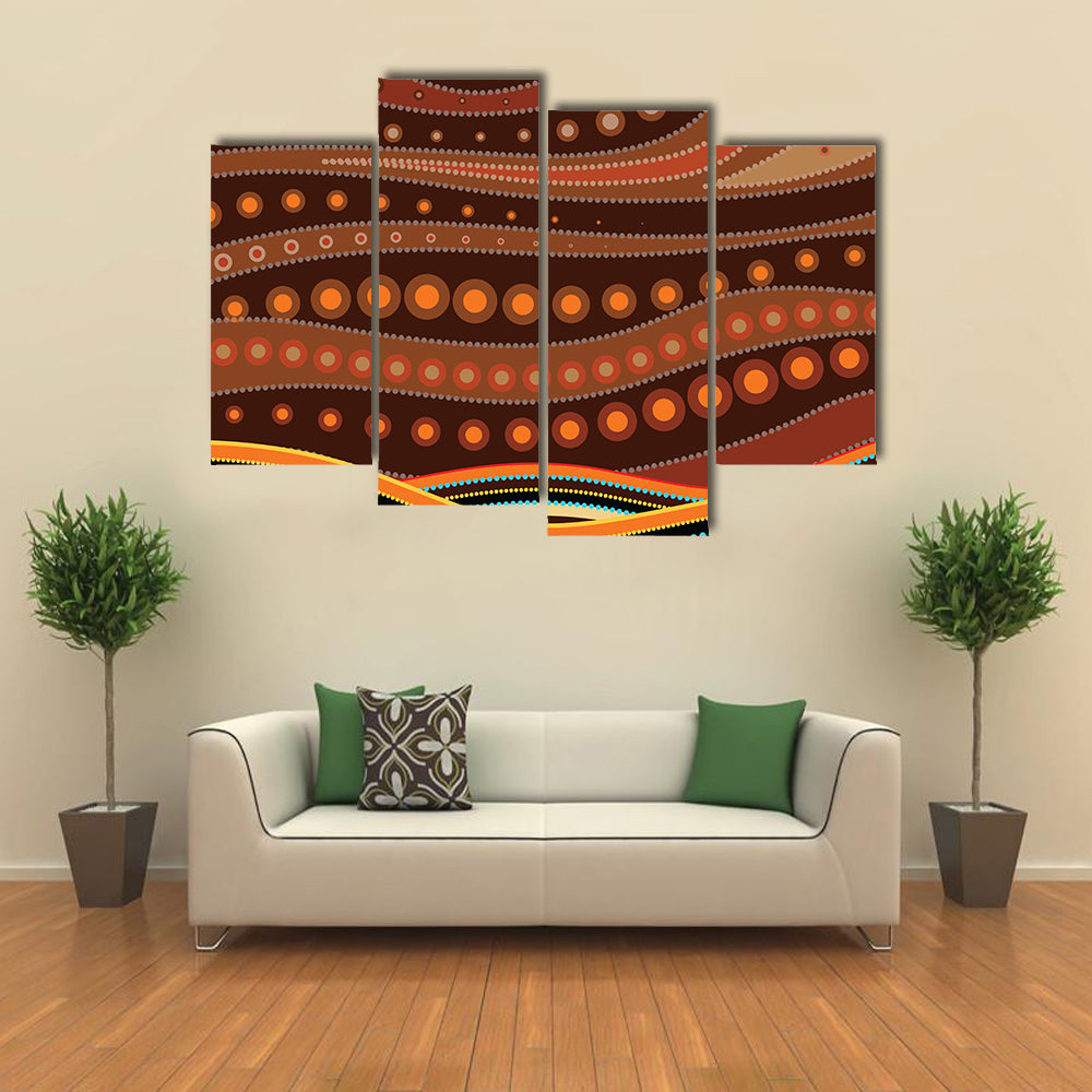 Indigenous-inspired Dot Landscape Canvas Wall Art