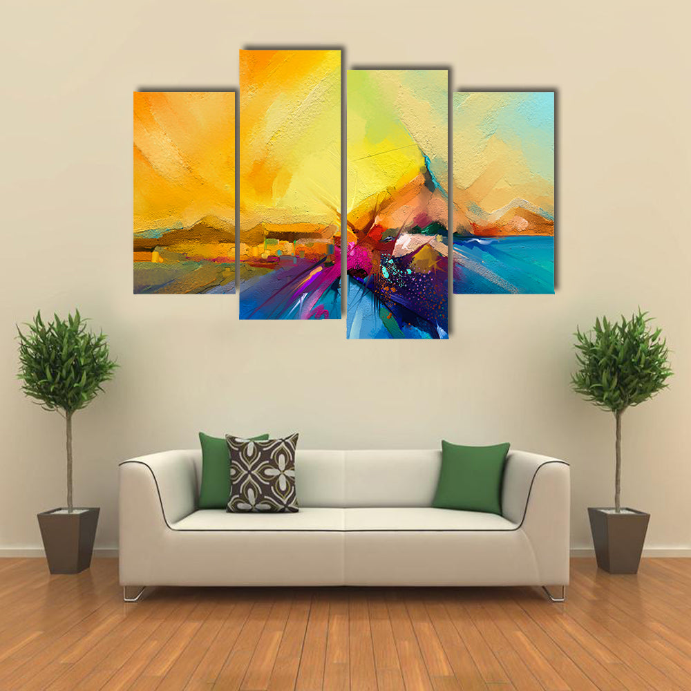 Sail on Sea Abstract Landscape Canvas Wall Art
