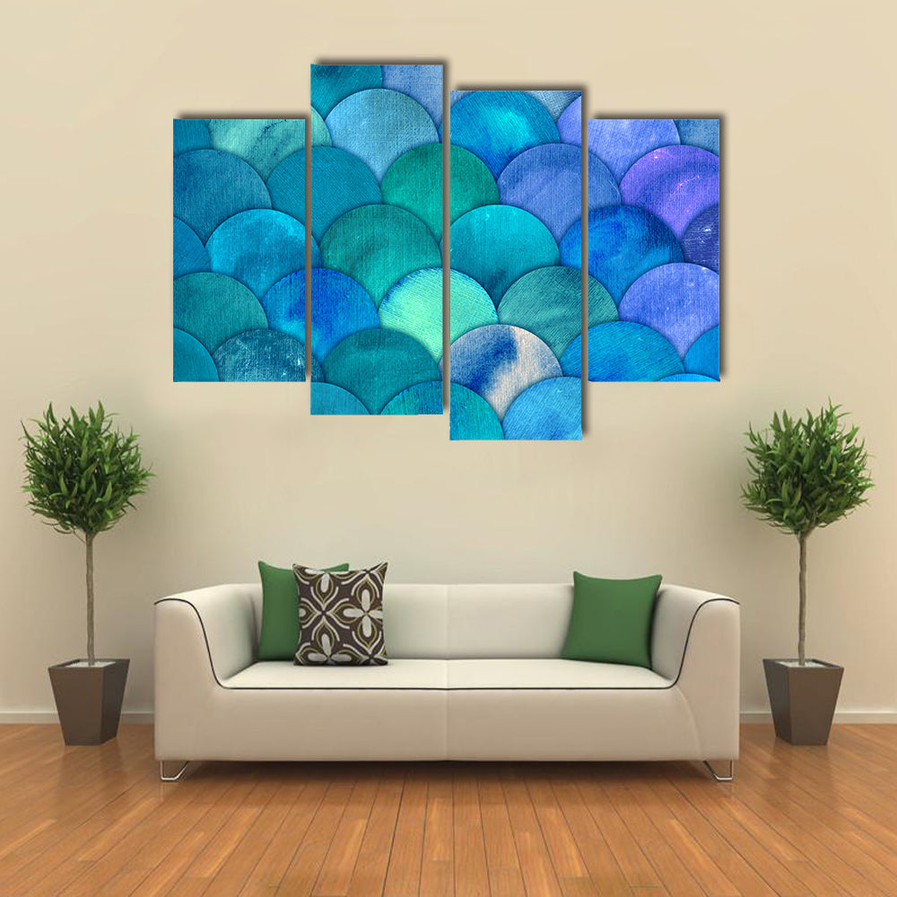 Mermaid Scales Watercolor Canvas Wall Art
