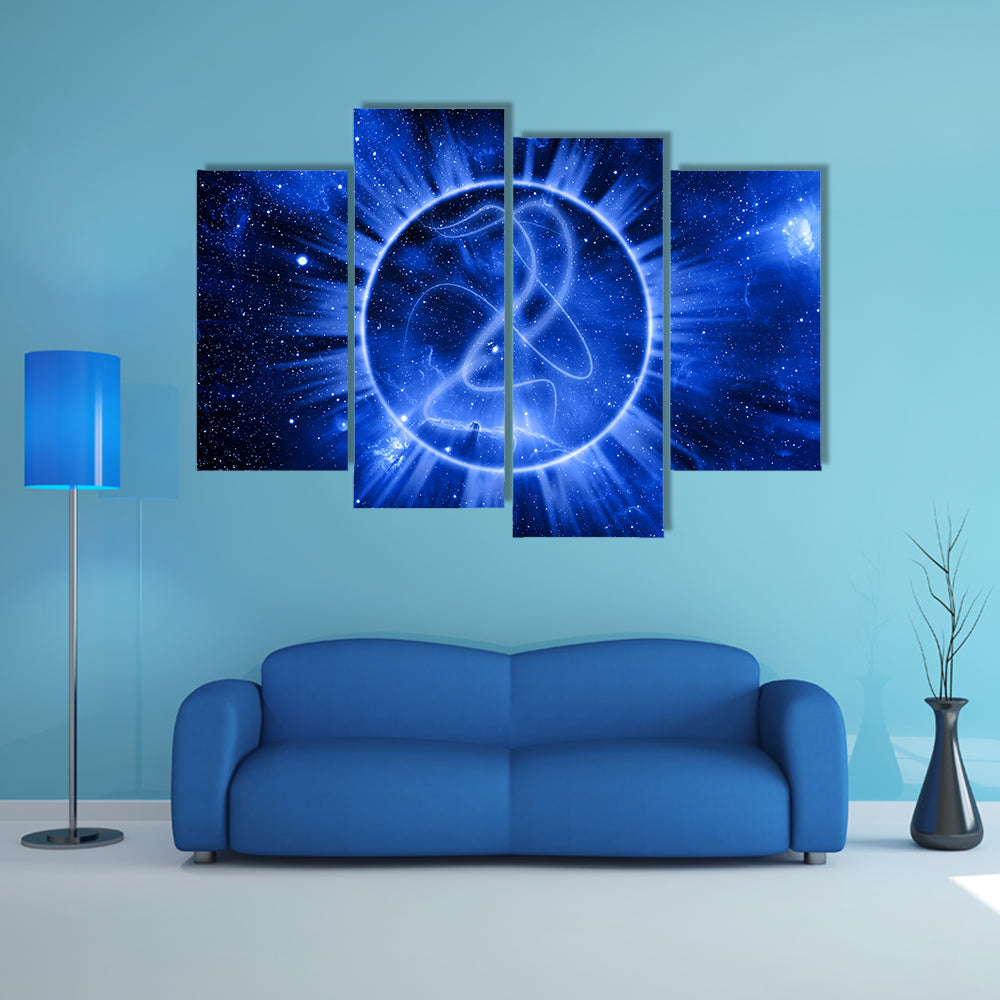 Mystical Celestial Circle Abstract Canvas Wall Art
