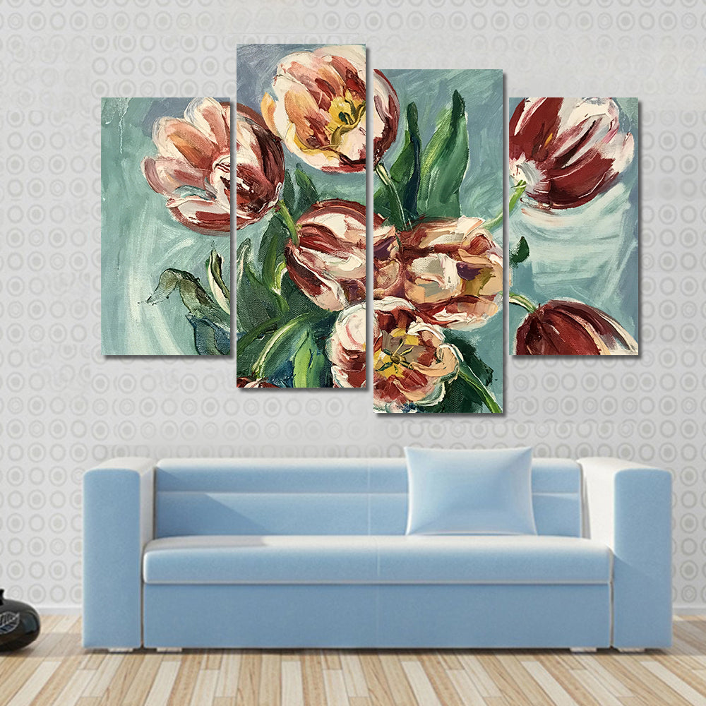Variegated Tulips Still Life Canvas Wall Art