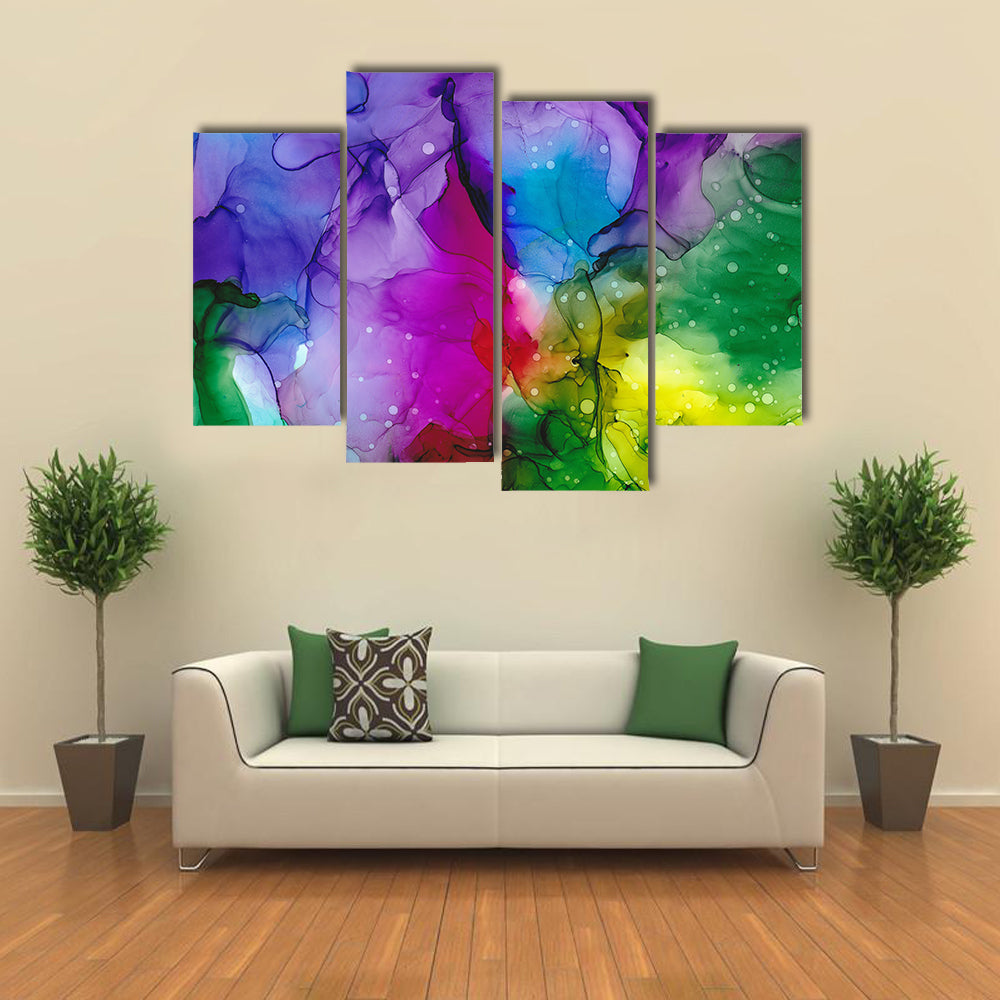 Colorful Alcohol Ink Abstract Canvas Wall Art