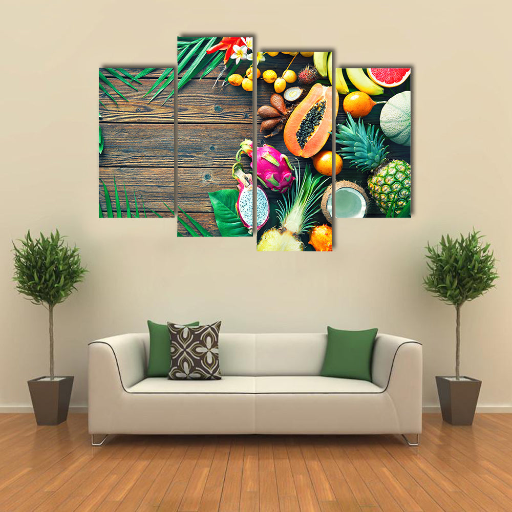 Tropical Fruit Assortment Canvas Wall Art