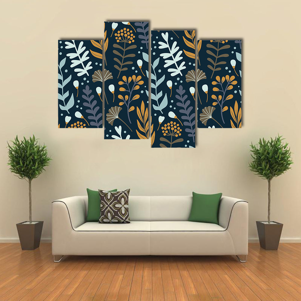 Wild Floral Elements Canvas Wall Art
