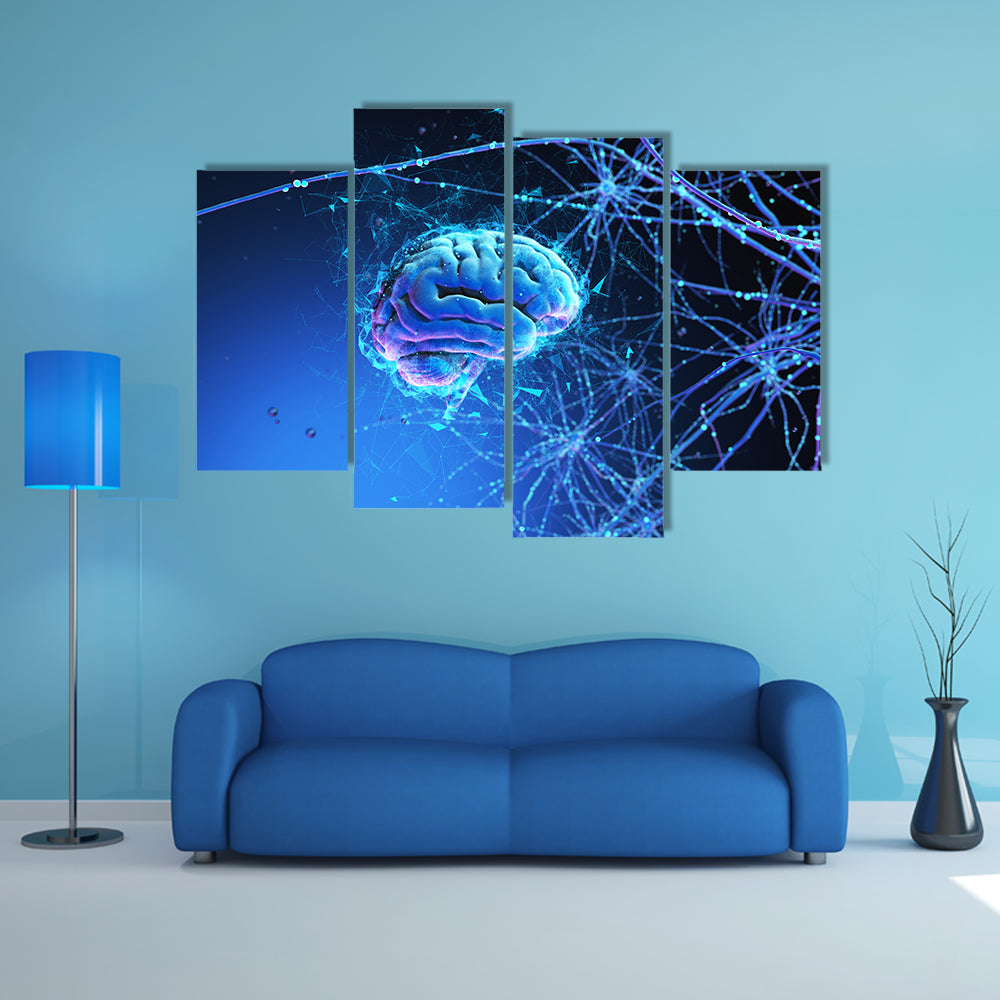 3D Human Brain Canvas Wall Art