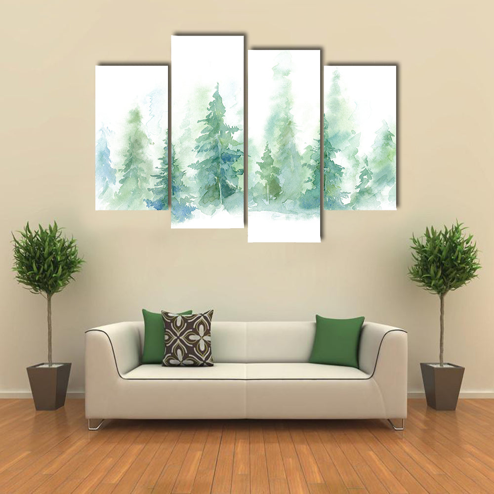Foggy Winter Forest Canvas Wall Art