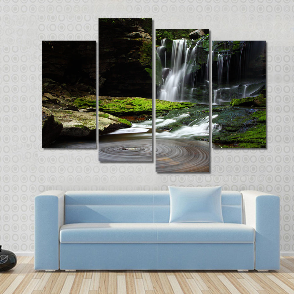 Waterfall Landscape With Rippling Pond Canvas Wall Art