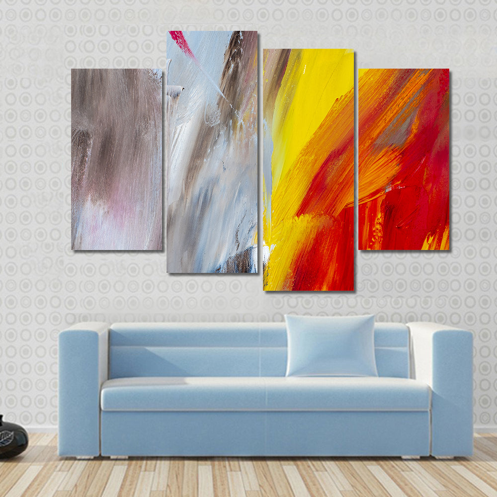 Textured Multicolored Abstract Painting Canvas Wall Art
