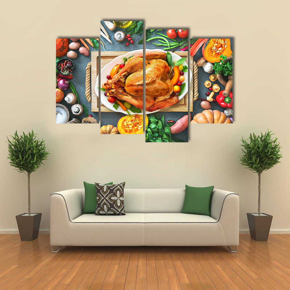 Thanksgiving Roasted Turkey Canvas Wall Art