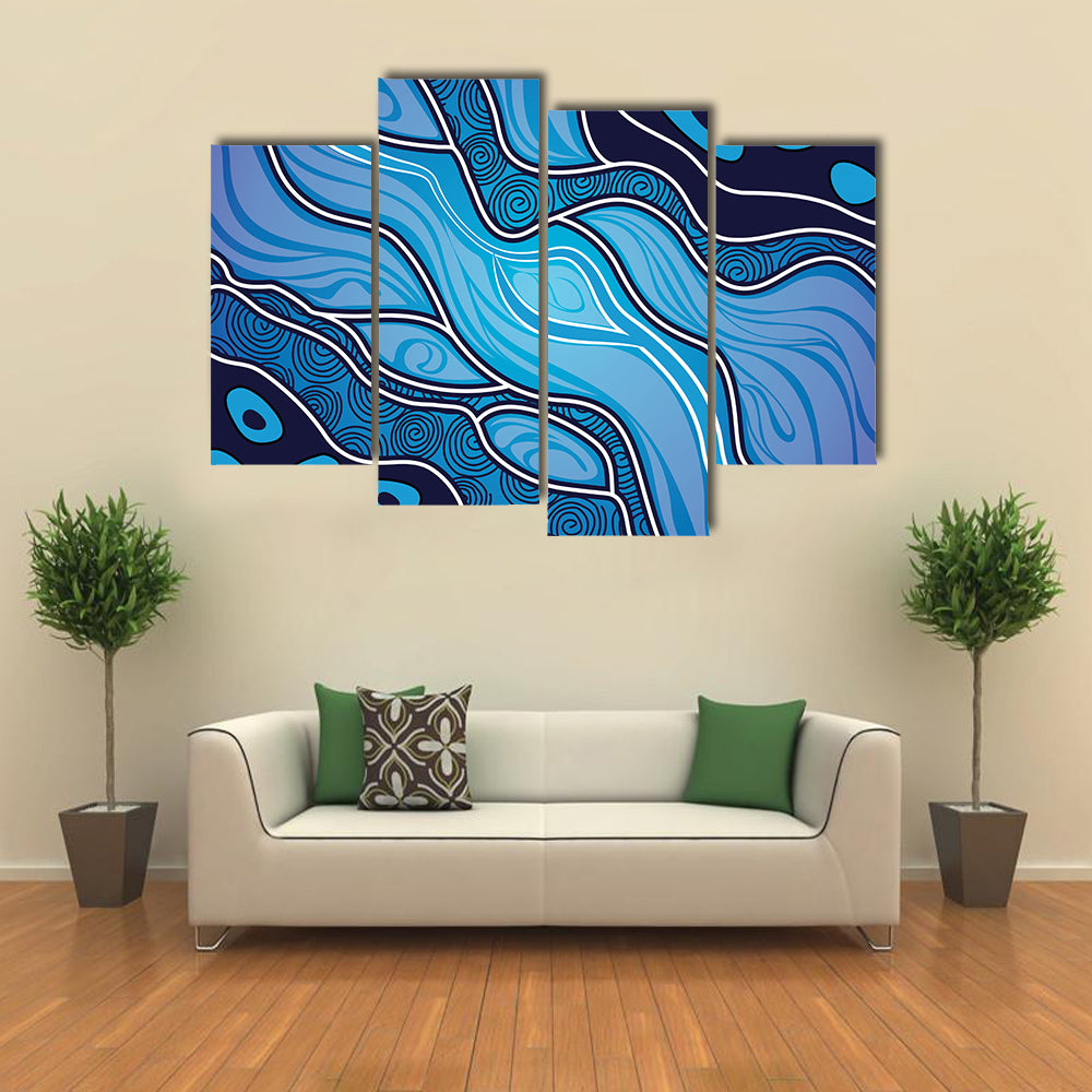 Aboriginal River Abstract Canvas Wall Art