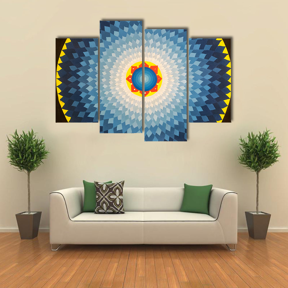 Geometric Flower Mandala Canvas Wall Art