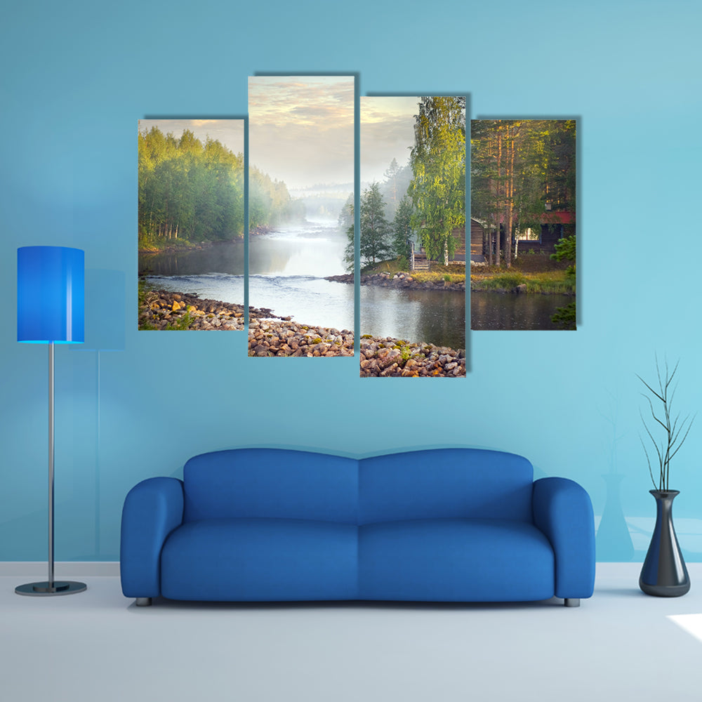 Mystic River In The Morning Canvas Wall Art