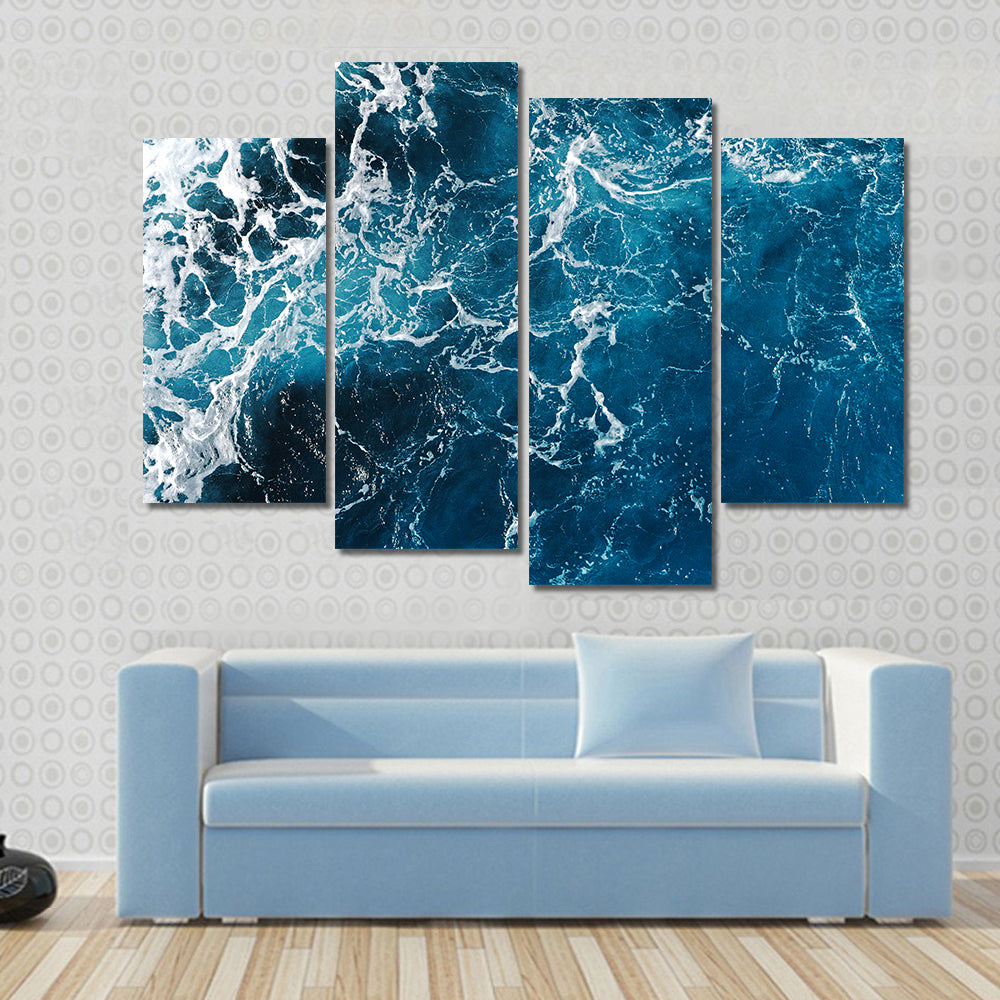Blue Sea Water Abstract Canvas Wall Art