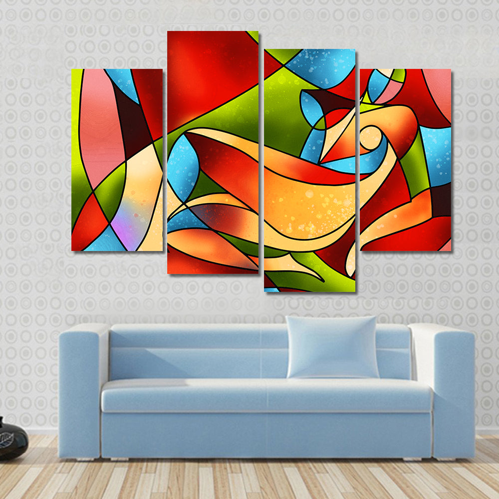 Woman Stained Glass Artwork Canvas Wall Art