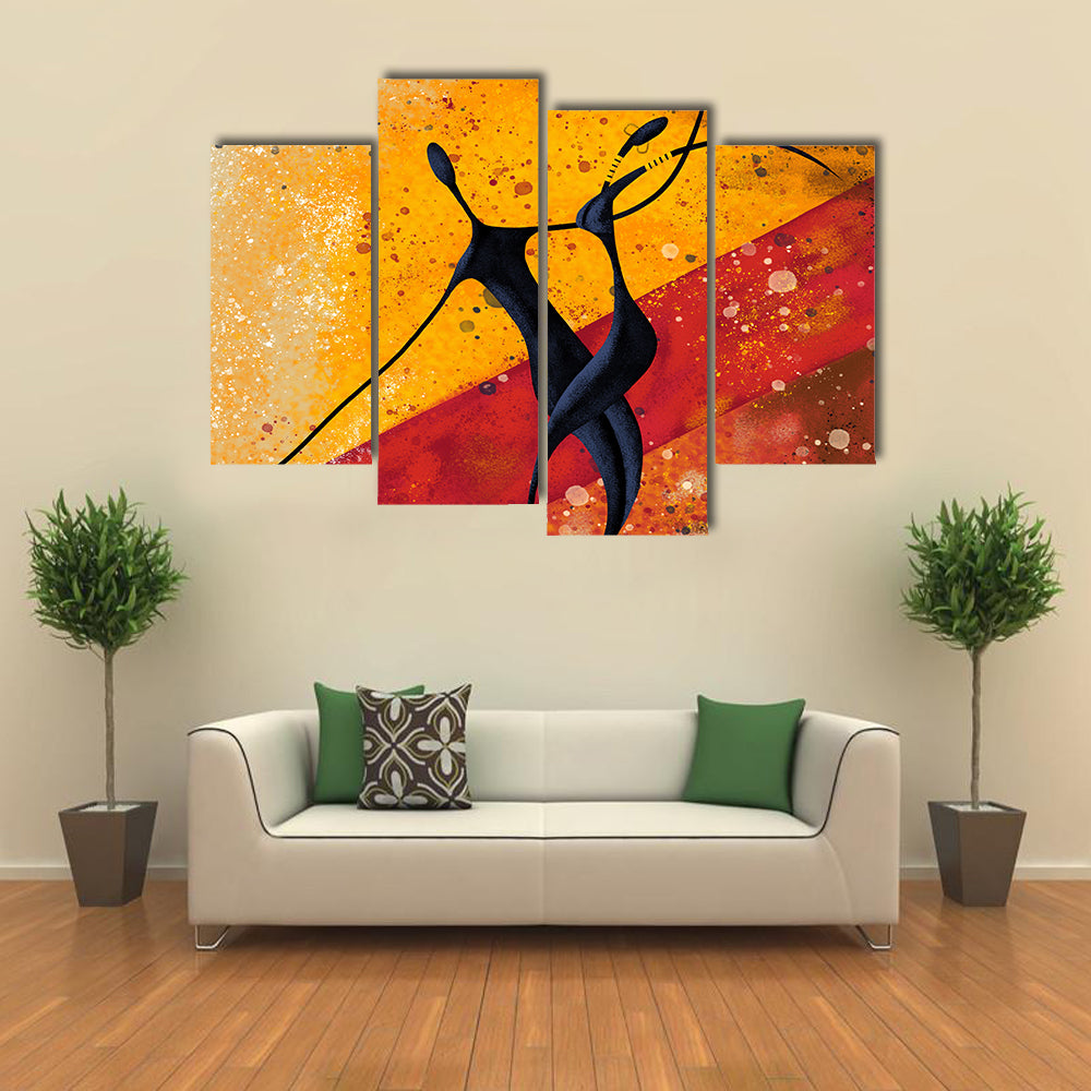 African Couple Dance Canvas Wall Art
