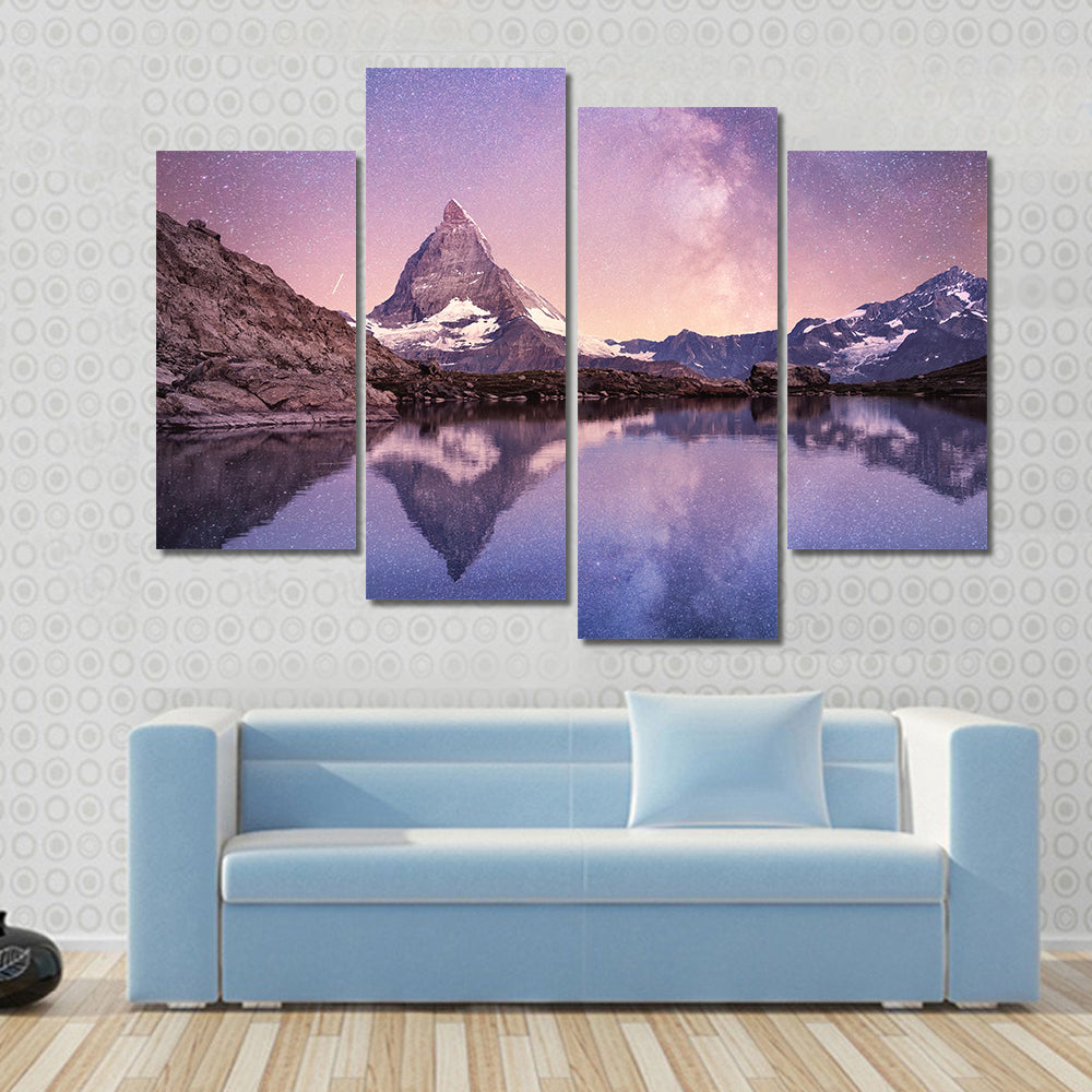 Milky Way Above Matterhorn Canvas Wall Art