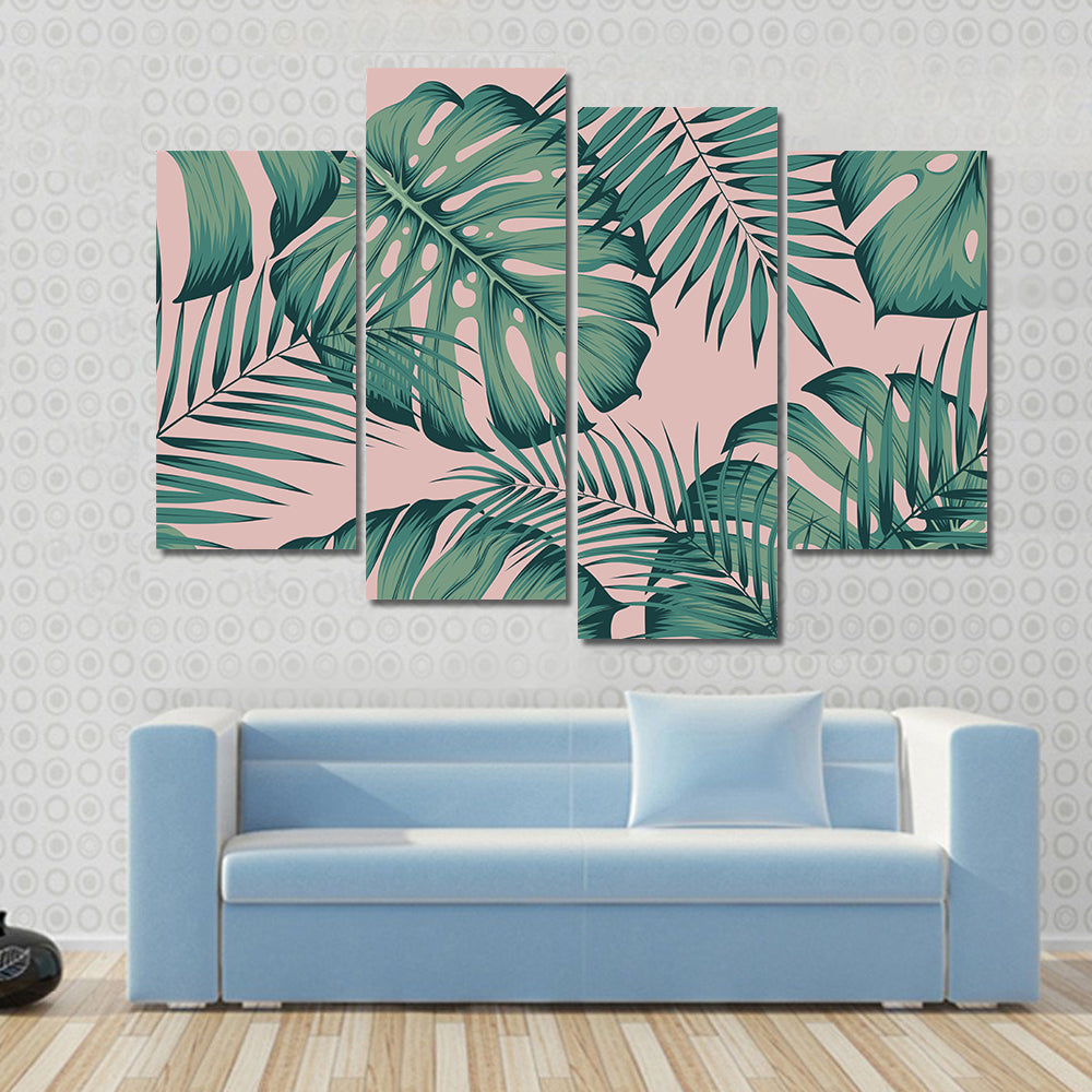 Areca Palm Leaf Design Canvas Wall Art