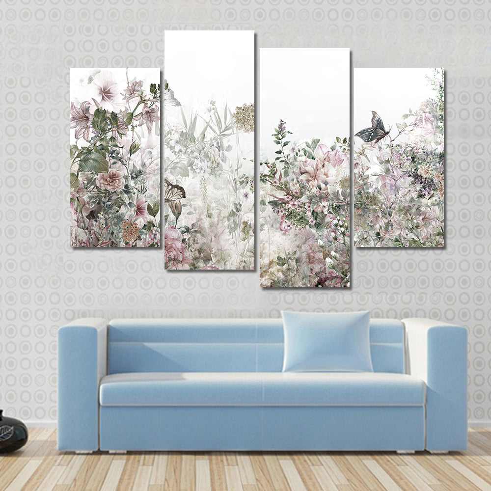 Watercolor Spring Flowers Canvas Wall Art