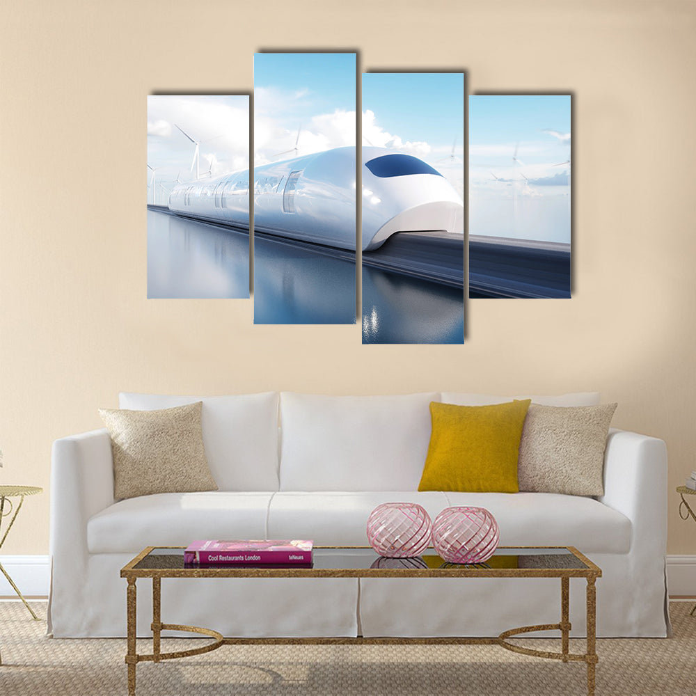 Futuristic High-speed Maglev Train Canvas Wall Art