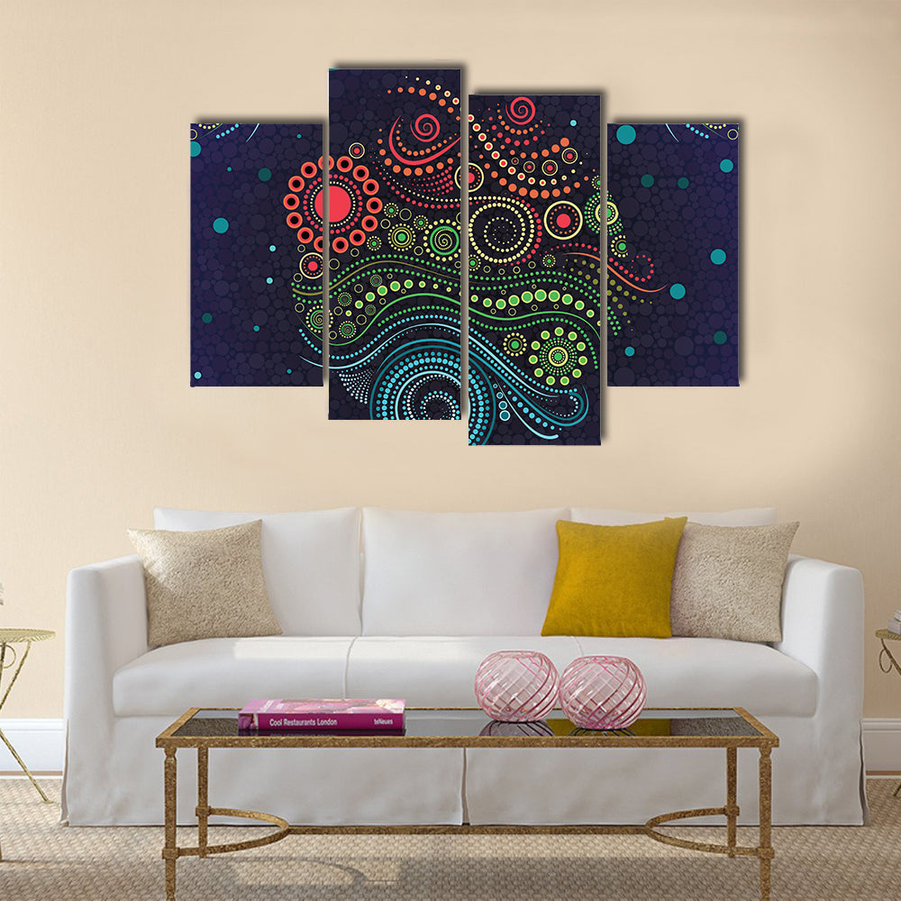 Colorful Aboriginal Dot Canvas Wall Art