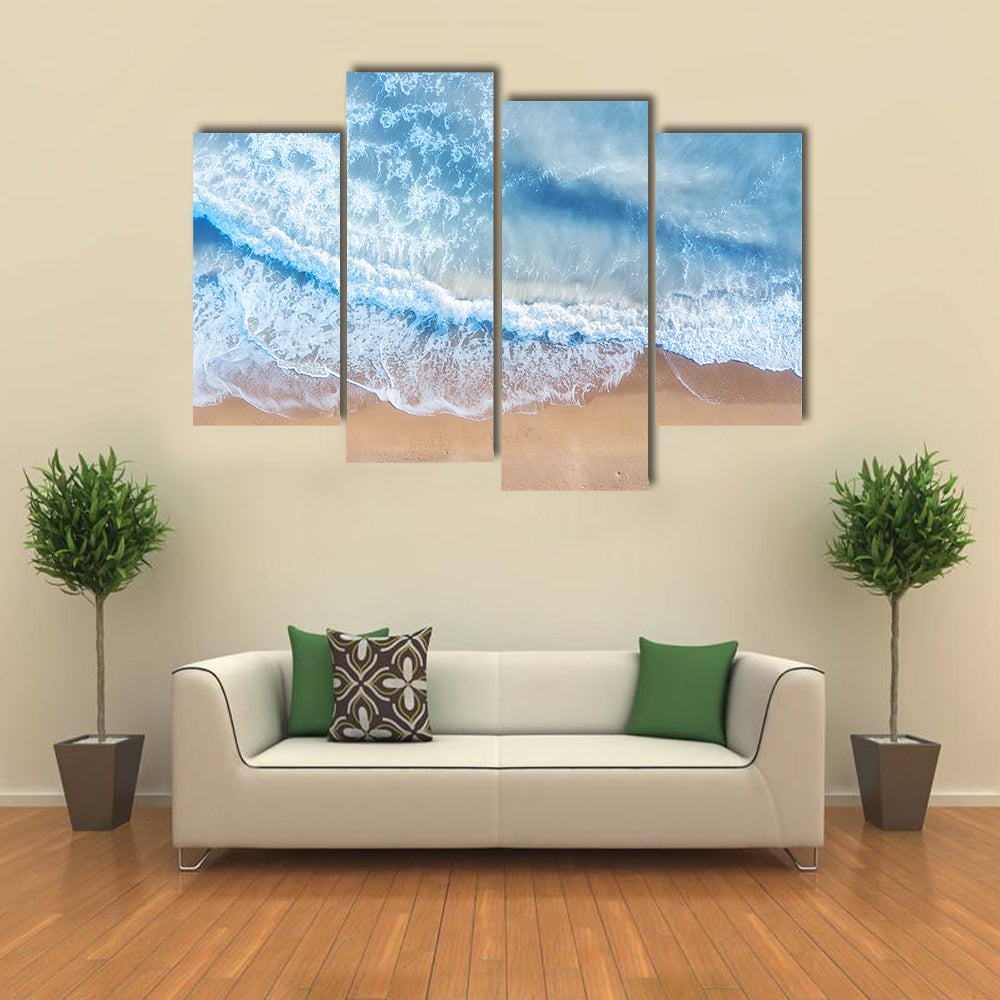 Beach And Waves From Top Canvas Wall Art