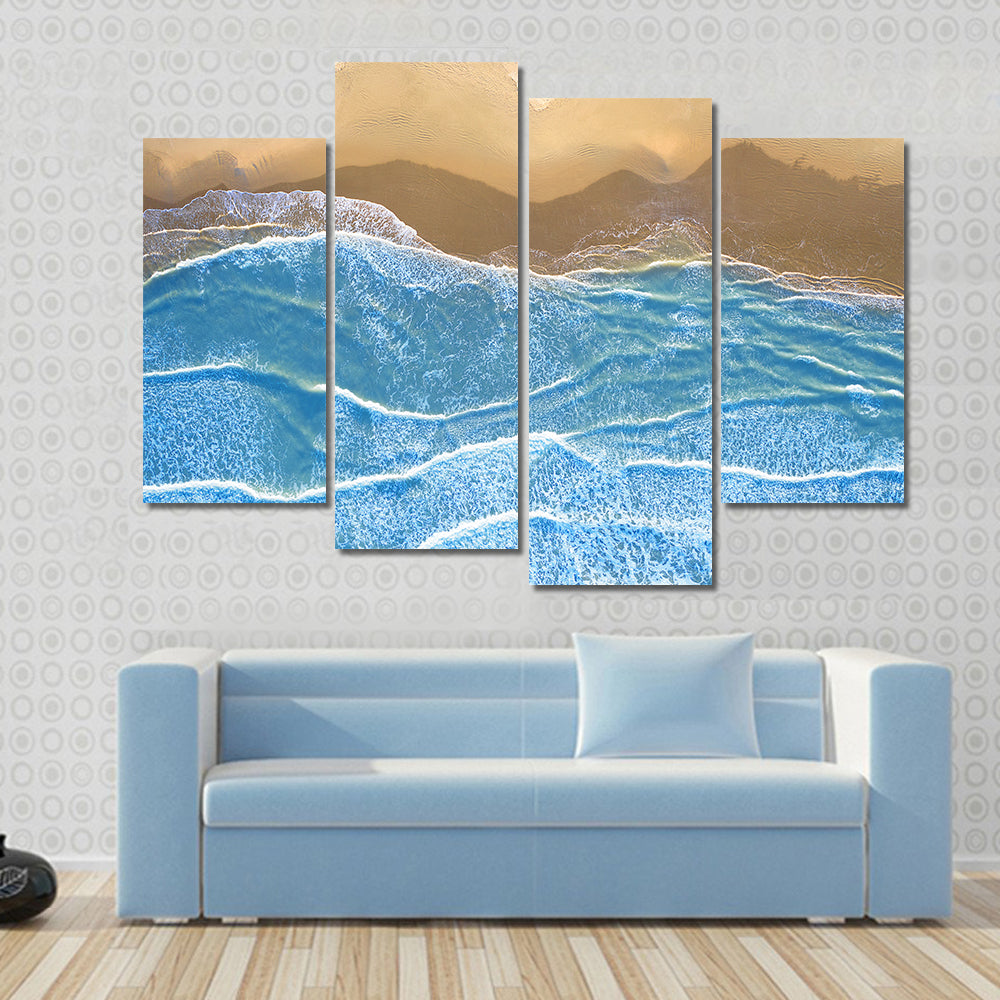 Blue Sea At The Beach Artwork Canvas Wall Art