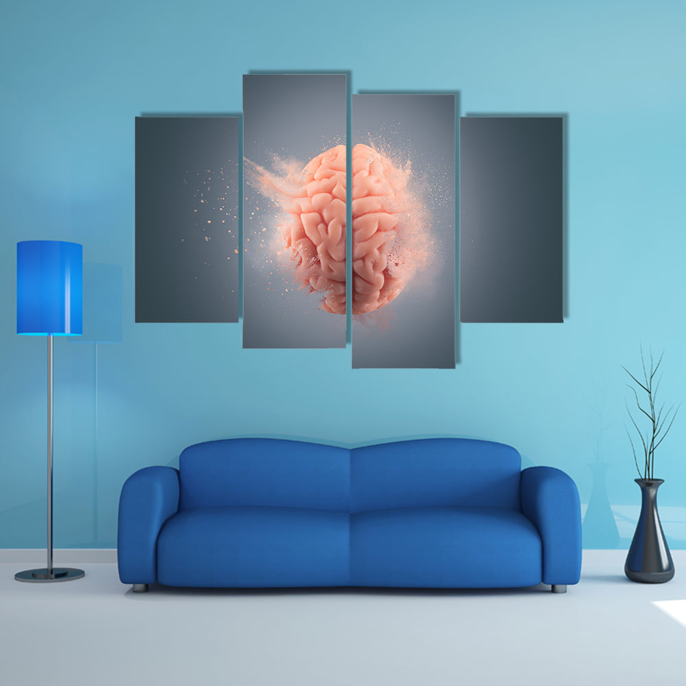 Floating Human Brain Canvas Wall Art