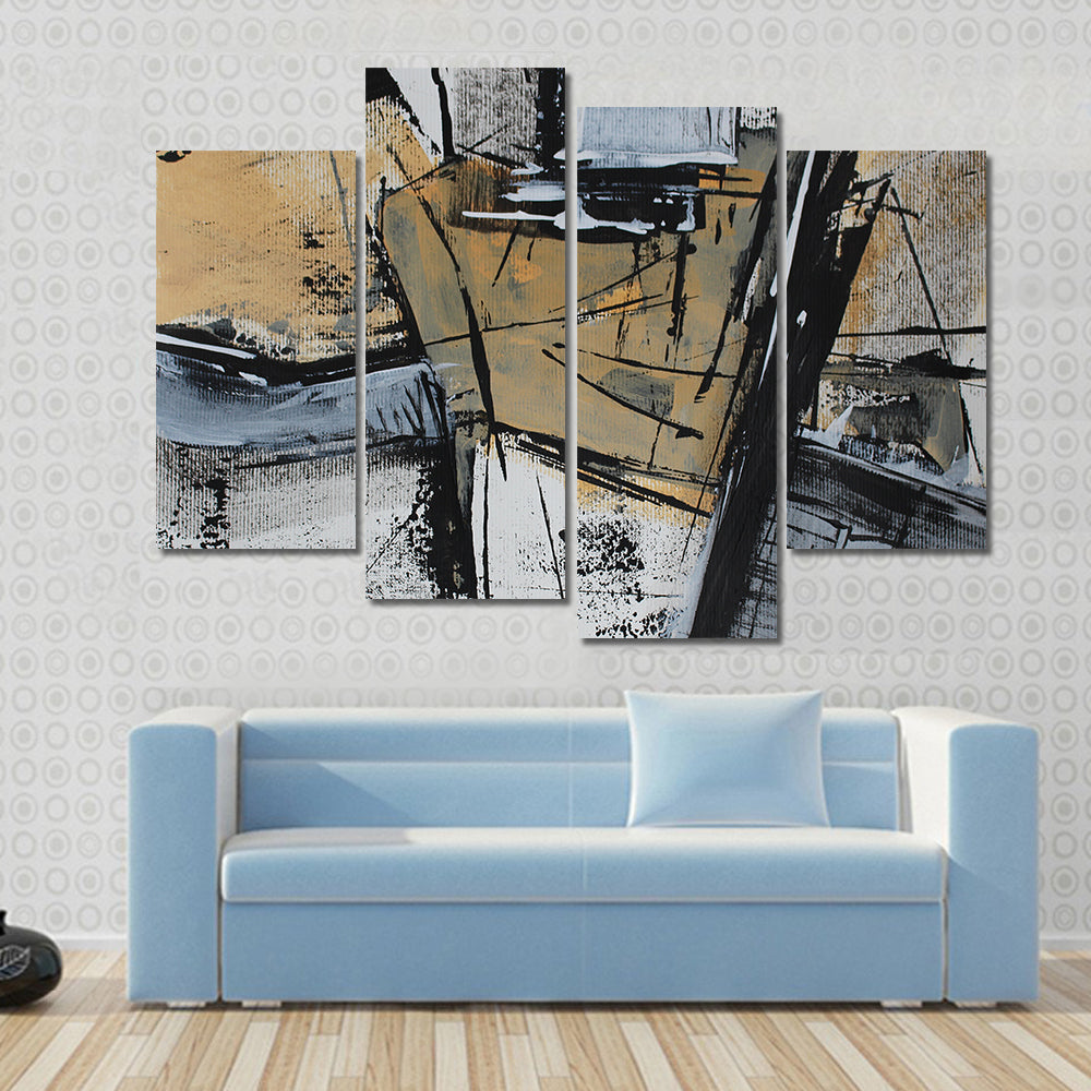 Acrylic Brushstrokes Fragment Canvas Wall Art