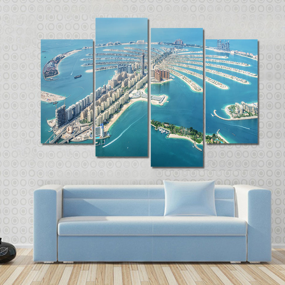 Aerial View of Palm Jumeirah, Dubai Canvas Wall Art