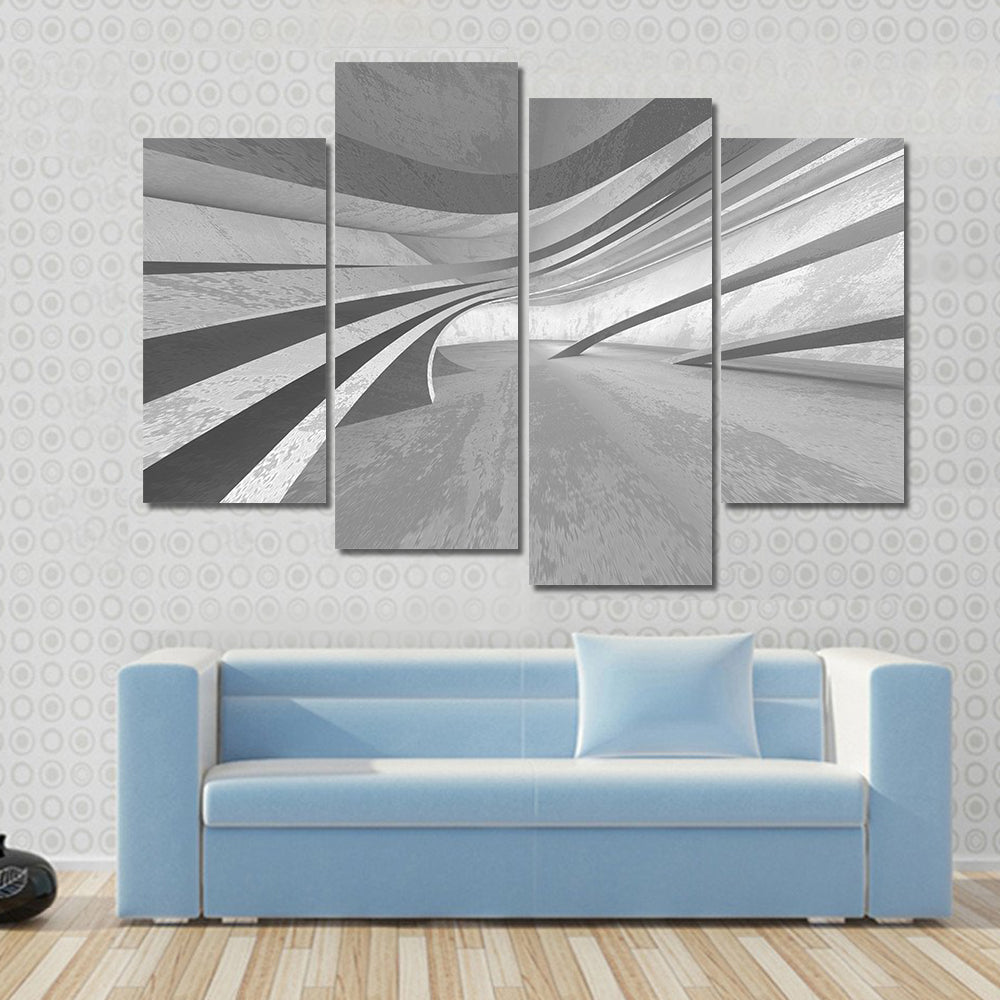 3D Empty Dark Room Canvas Wall Art
