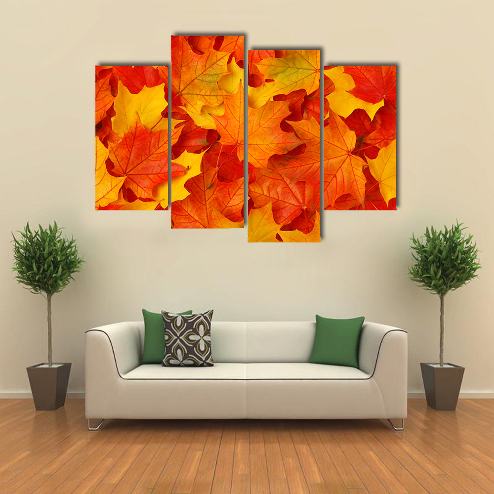 Fall Maple Leaves Canvas Wall Art