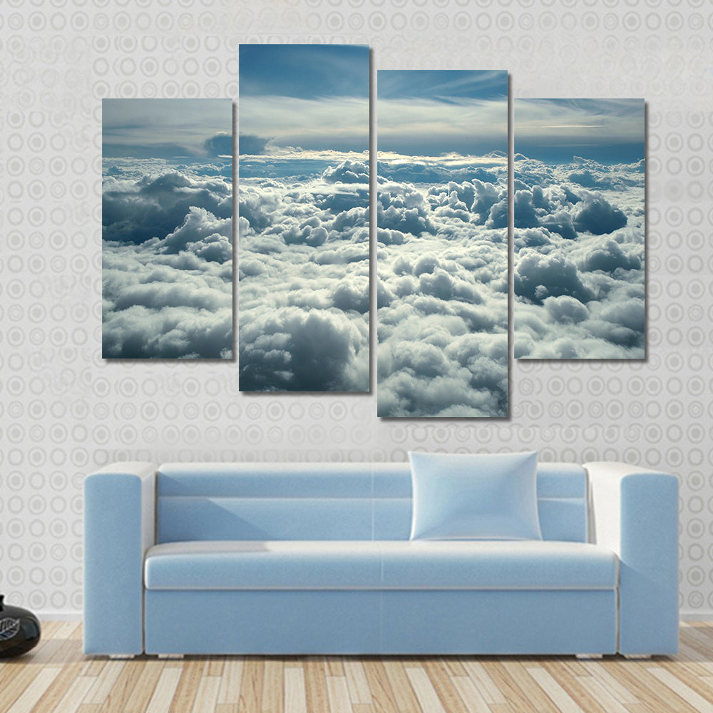 Clouds In Morning From Airplane Canvas Wall Art