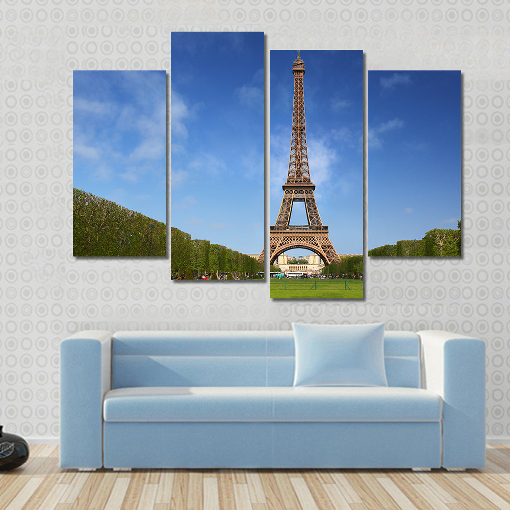 Eiffel Tower in Paris on a Sunny Spring Day Canvas Wall Art
