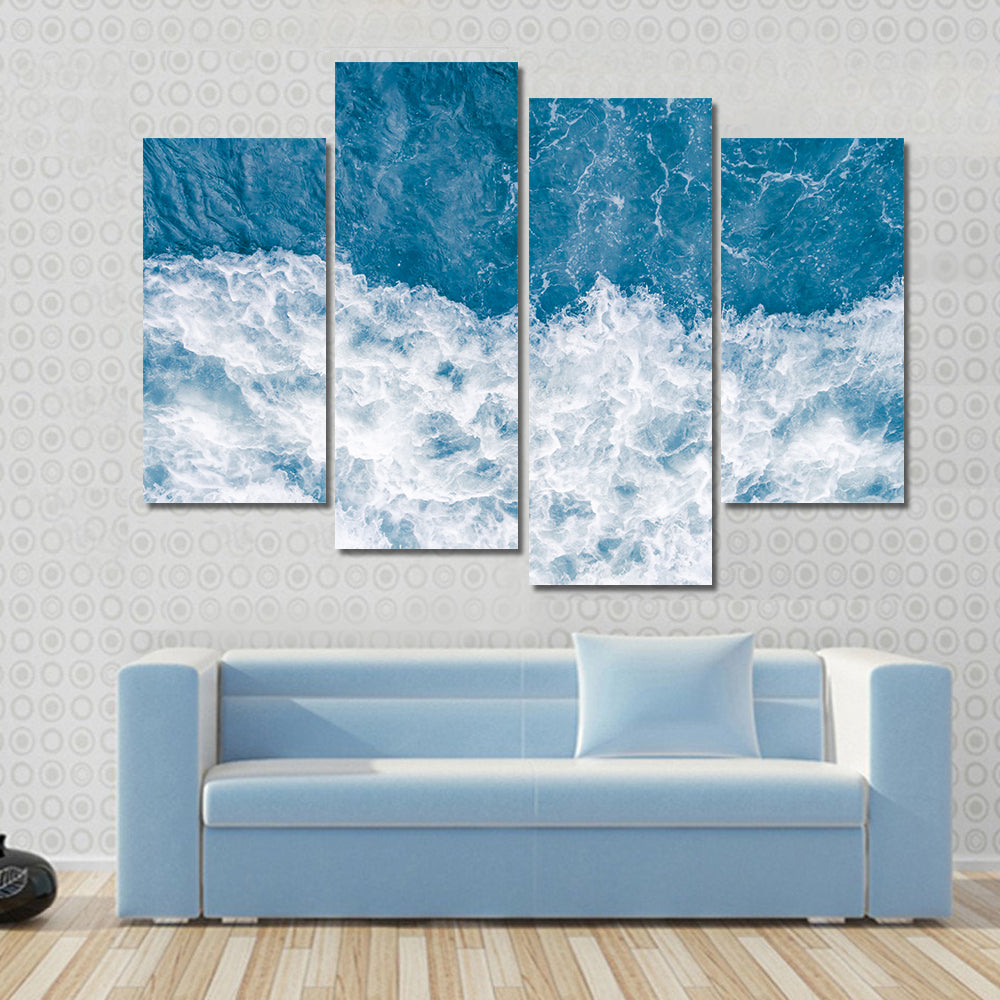 Pale Blue Sea Wave Canvas Wall Art