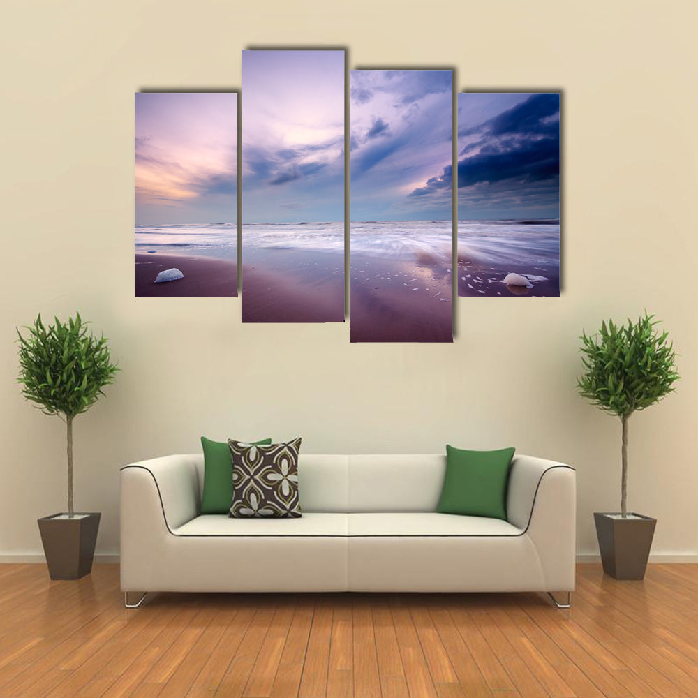 Ocean At Night Canvas Wall Art