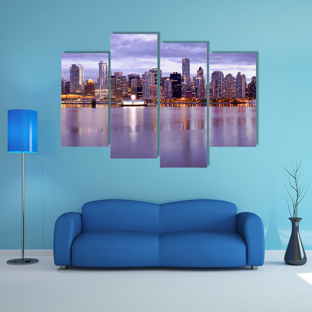 Vancouver Skyline In Canada Canvas Wall Art
