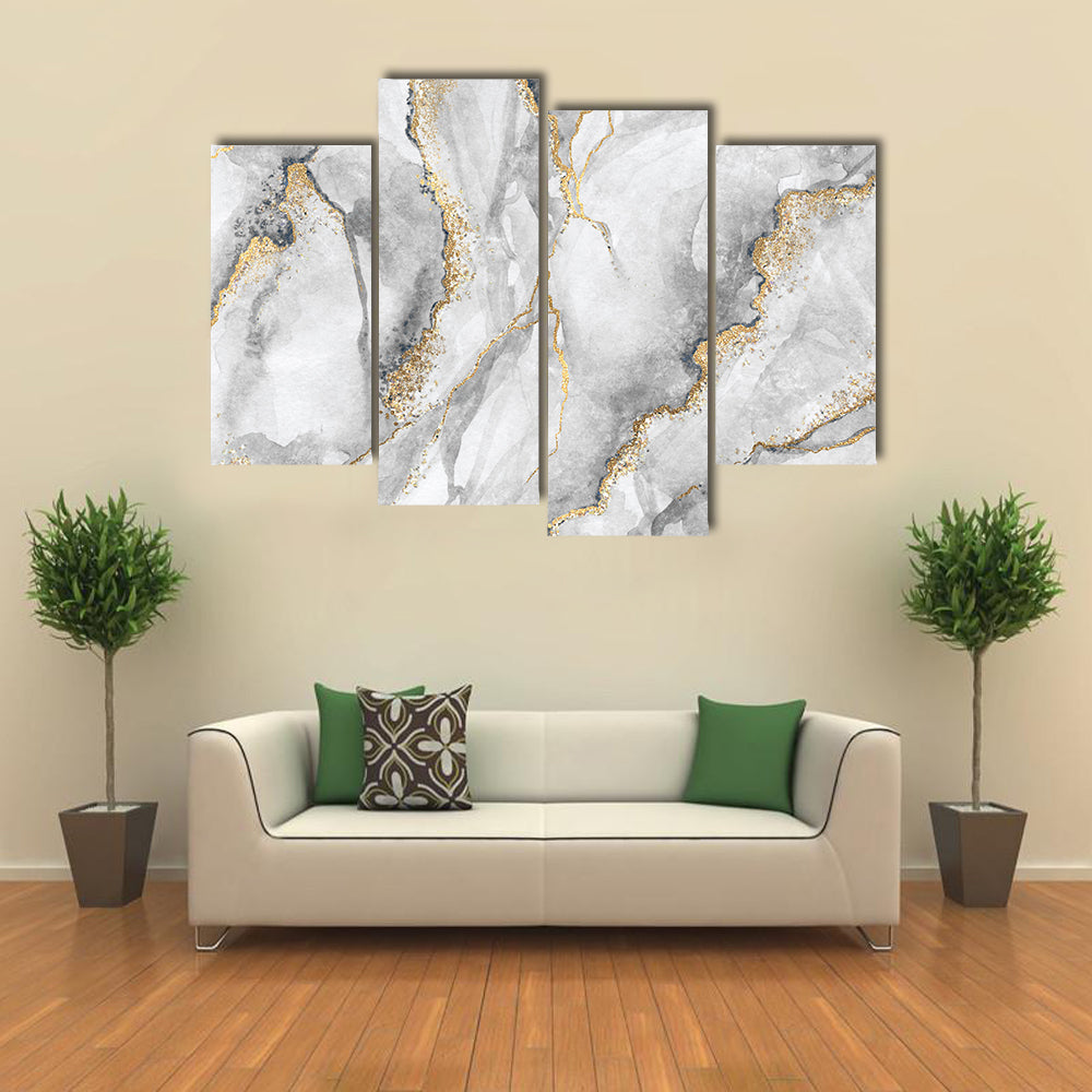 Marble With Gold Veins Canvas Wall Art