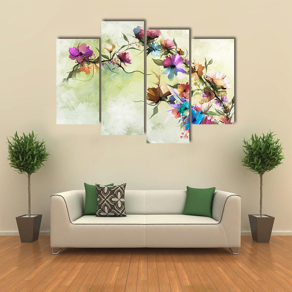 Colorful Abstract Floral Oil Painting Canvas Wall Art