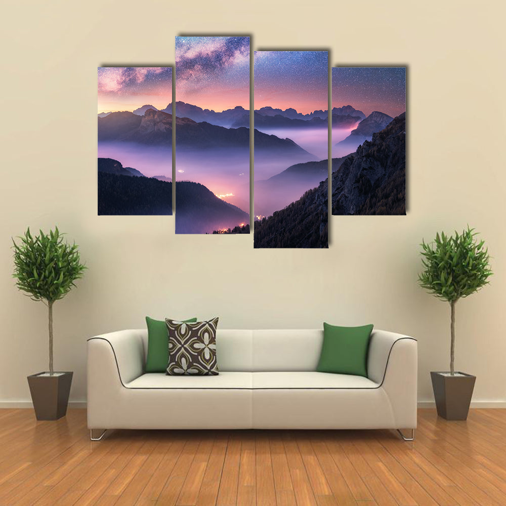 Milky Way Over Passo Giau, Dolomites Canvas Wall Art