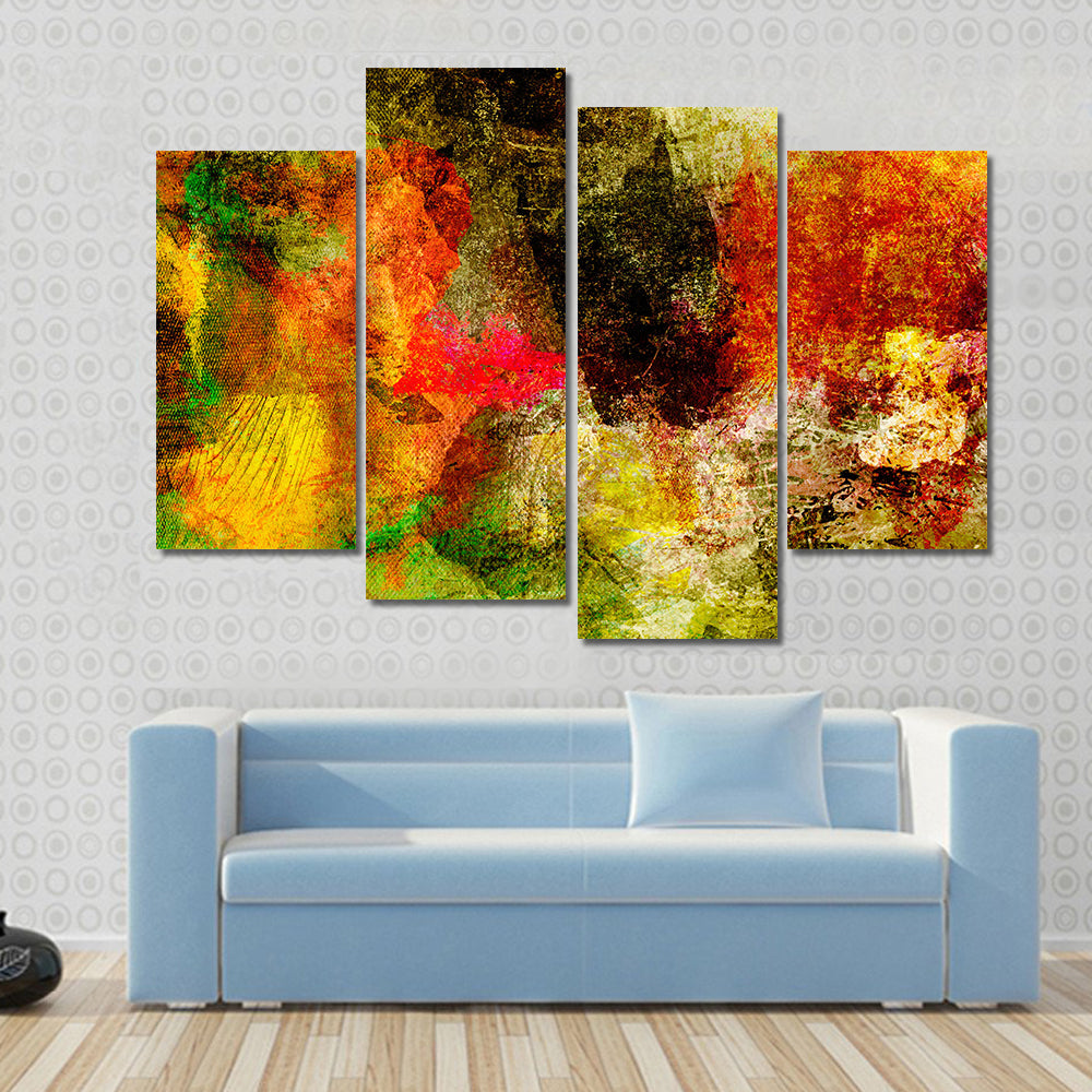 Acrylic Abstract with Central Dark Mass Canvas Wall Art