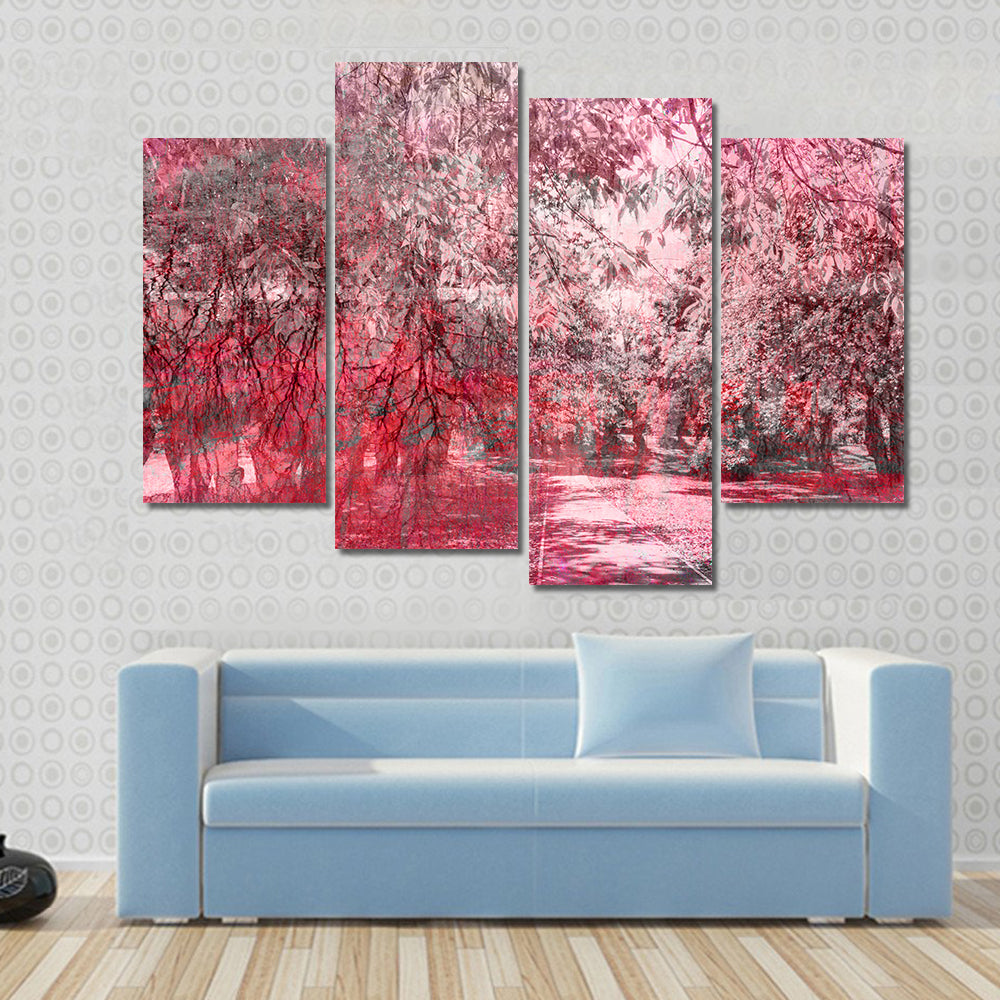 Fantasy Fall Forest Path Canvas Wall Art
