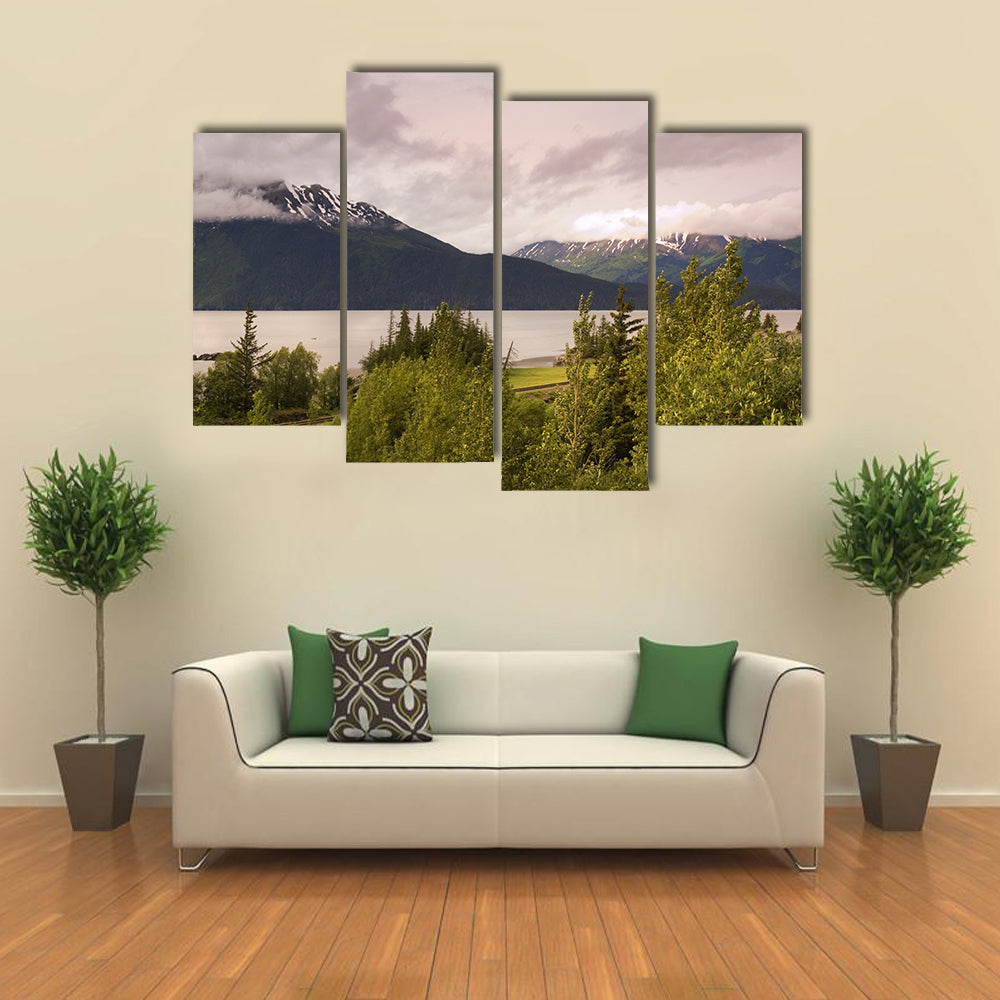 Mountain Lake In Alaska Canvas Wall Art